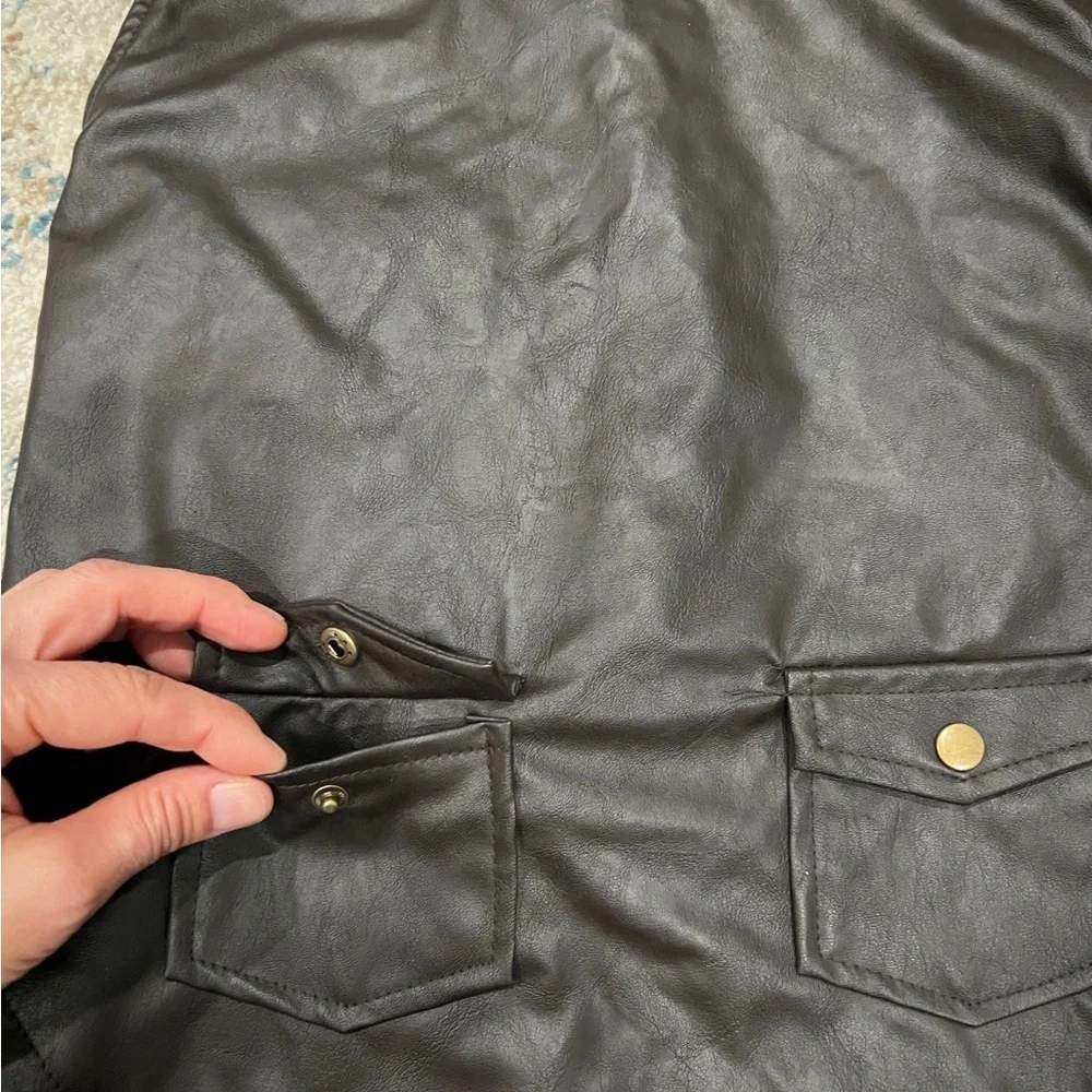 🌟🐾🐕Large dog faux leather jacket with hoodie